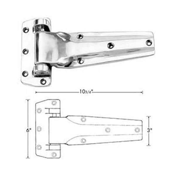 11240000020 Hinge Flush, 10-3/4L